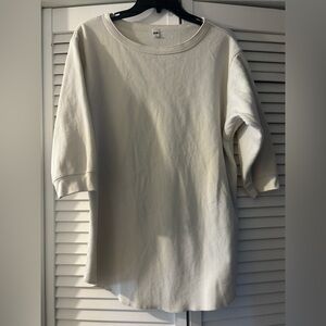 Uniqlo Off-White Textured Knit Top